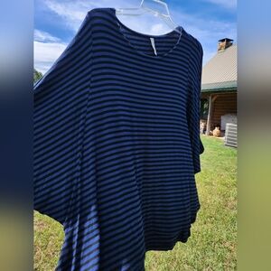 Match Point Navy and Black stripes top.  XL Oversized fit.